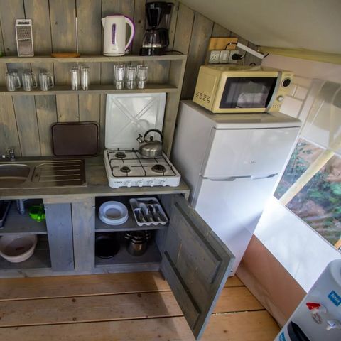 TENTE TOILE ET BOIS 4 personnes - Bijela Uvala - Tente safari + sanitaires + climatisation (5P)