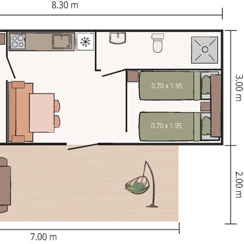 Mobilhome 4 personnes - Bijela Uvala - Mobil-home Fuskulin