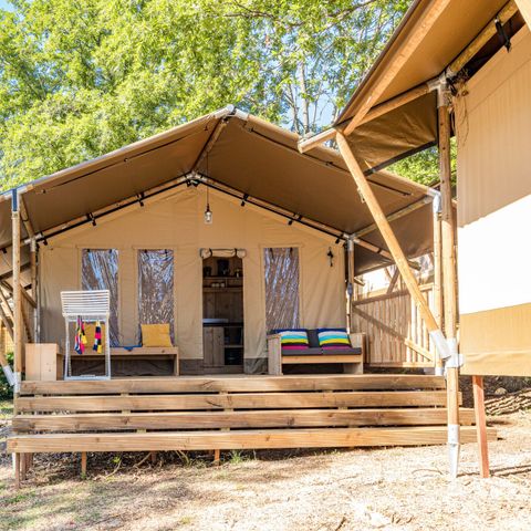 TENTE TOILE ET BOIS 4 personnes - Bijela Uvala - Tente Safari + sanitaires + air conditionné (6P)