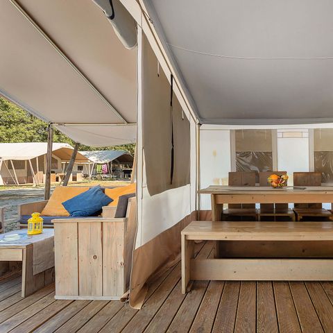 TENTE TOILE ET BOIS 4 personnes - Bijela Uvala - Tente Safari de luxe