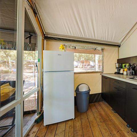 Tente en toile et en bois 4 personnes - Bijela Uvala - Tente safari Bella Vista + air conditionné (4P)