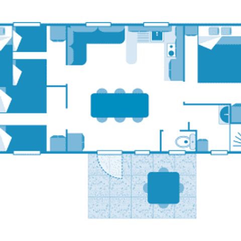 Mobilhome 7 personnes - Cottage 6/7p 3ch ***