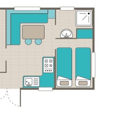 Mobilhome 4 personnes - Comfort XL | 2 Ch. | 4 Pers. | Terrasse surélevée | Clim.