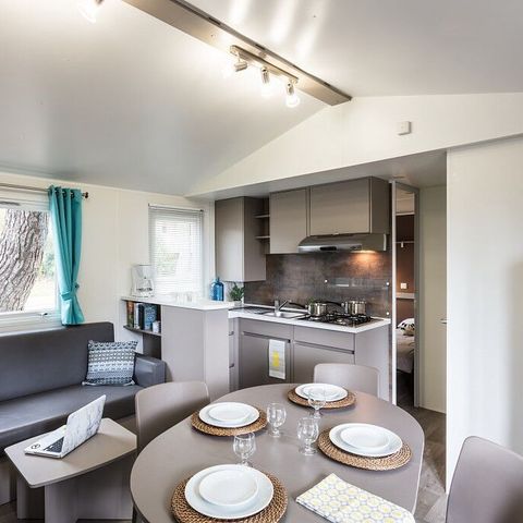 Mobilhome 6 personnes - Mobil-home | Classic XL | 3 Ch. | 6 Pers. | Terrasse surélevée non couverte | Clim.