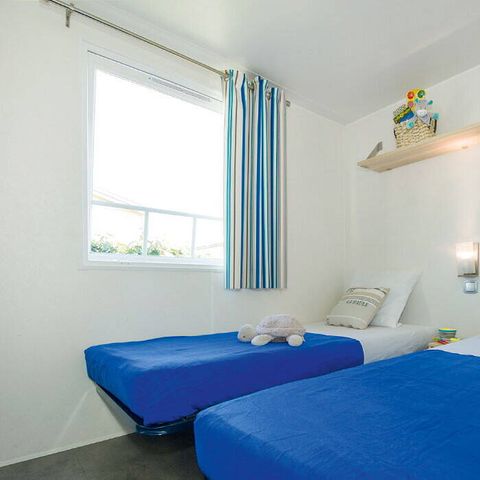 Mobilhome 4 personnes - Comfort | 2 Ch. | 4 Pers. | Terrasse surélevée non couverte | 2 SDB | Clim.