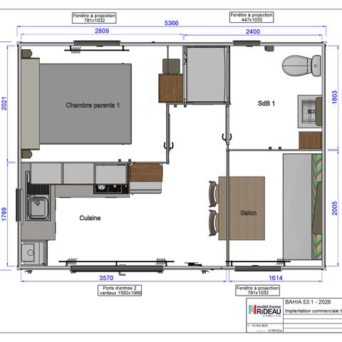 BUNGALOW 3 personnes - Cottage Bora 20m² - climatisé