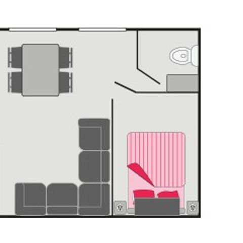 Mobilhome 6 personnes - Classic | 3 Ch. | 6 Pers. | Terrasse surélevée | Clim |TV