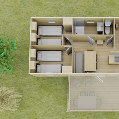 Mobilhome 6 personnes - Classic | 3 Ch. | 6 Pers. | Terrasse surélevée | Clim.