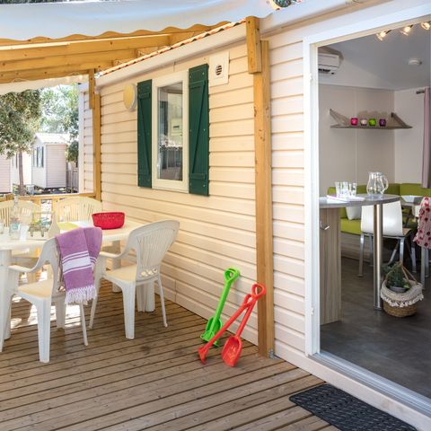 Mobilhome 6 personnes - Comfort XL | 2 Ch. | 4/6 Pers. | Terrasse surélevée | Clim.