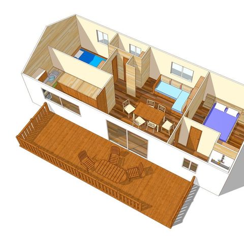 Mobilhome 6 personnes - Comfort XL | 2 Ch. | 4/6 Pers. | Terrasse surélevée | Clim.