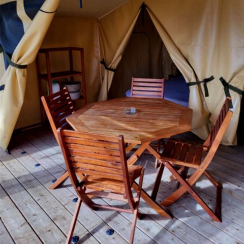 Tente en toile et en bois 5 personnes - CONFORT 2ch 5P sans sanitaires