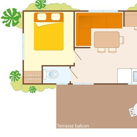 BUNGALOW 6 personnes - Family 2 chambres
