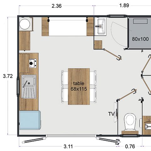 BUNGALOW 4 personnes - Cabane nuit