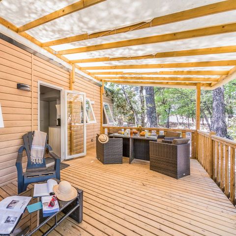 Mobilhome 6 personnes - Mobil-home | Premium Exclusive | 3 Ch. | 6 Pers. | Terrasse Lounge | Clim. | TV