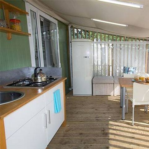 LODGE 5 personnes - Tente Lodge hybride | 2 Ch. | 4/5 Pers. | 1 SDB | Clim.