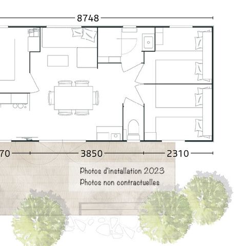 BUNGALOW 6 personnes - Espace Premium 33m² Clim TV