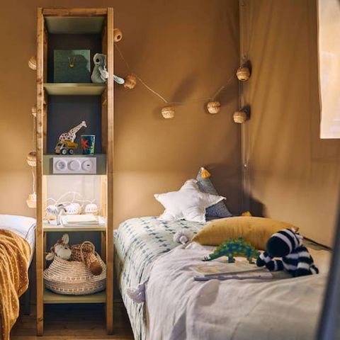 TENTE TOILE ET BOIS 4 personnes - Jungle Lodge 2ch - SDB