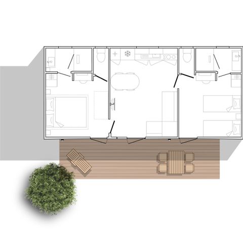 BUNGALOW 4 personnes - Cottage Privilège Buis 2ch 2sdb + clim
