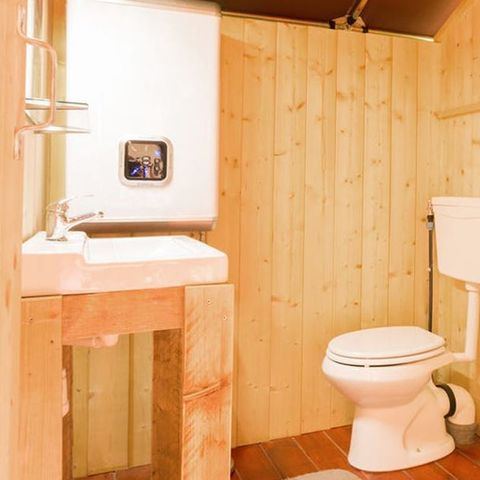 TENTE TOILE ET BOIS 5 personnes - Tente safari Sorella + sanitaires + climatisation (6P)