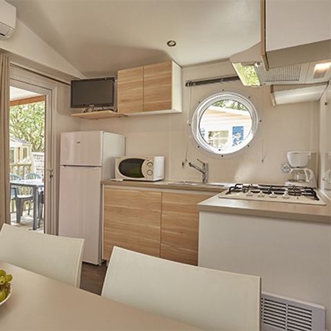 Mobilhome 6 personnes - Classic | 3 Ch. | 6 Pers. | Terrasse surélevée | Clim. | TV