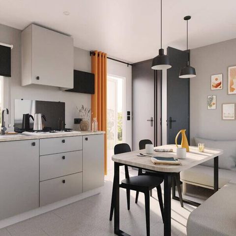 Mobilhome 6 personnes - Premium | 3 Ch. | 6 Pers. | Terrasse Lounge | Clim. | TV
