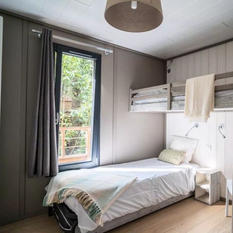 TENTE TOILE ET BOIS 5 personnes - Lodge Kabane sur Pilotis 3 Pièces 5 Personnes Climatisé + TV