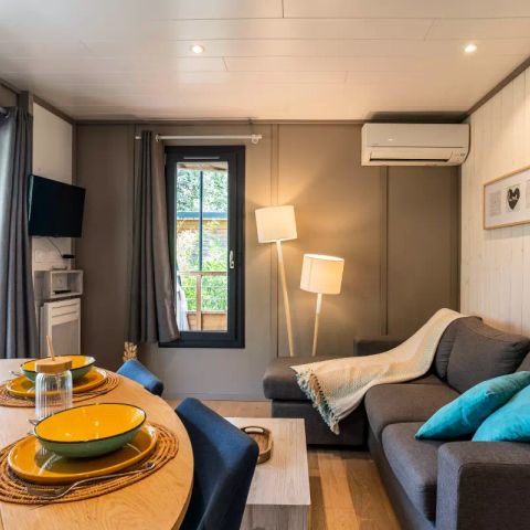 TENTE TOILE ET BOIS 5 personnes - Lodge Kabane sur Pilotis 3 Pièces 5 Personnes Climatisé + TV