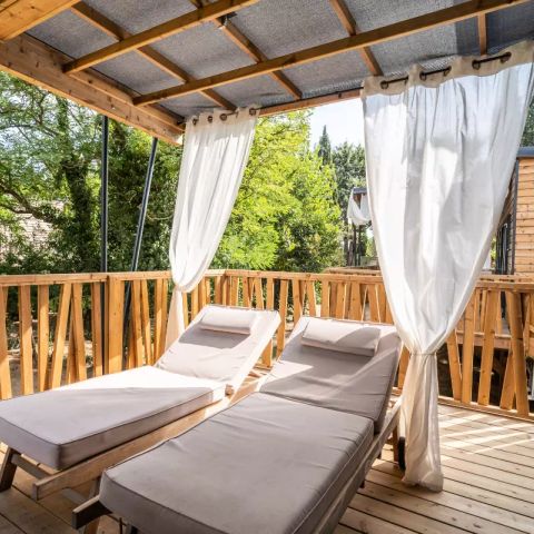 TENTE TOILE ET BOIS 4 personnes - Lodge Kabane sur Pilotis 3 Pièces 4 Personnes Climatisé + TV