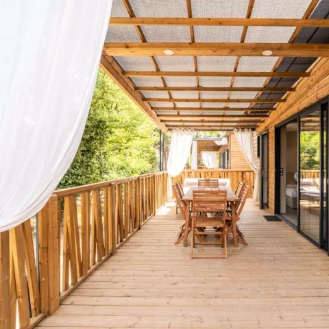 TENTE TOILE ET BOIS 4 personnes - Lodge Kabane sur Pilotis 3 Pièces 4 Personnes Climatisé + TV