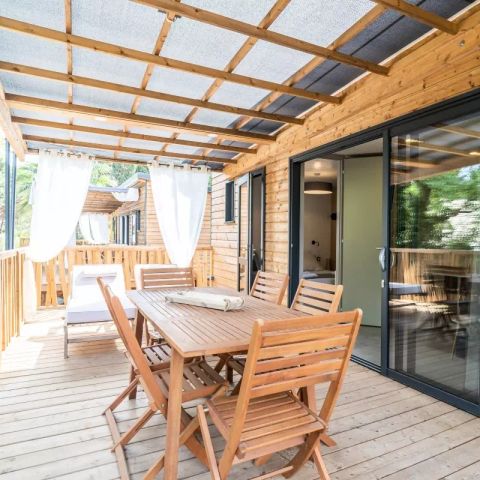 TENTE TOILE ET BOIS 4 personnes - Lodge Kabane sur Pilotis 3 Pièces 4 Personnes Climatisé + TV