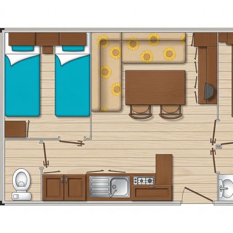 BUNGALOW 6 personnes - 2 chambres - TV