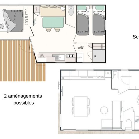 BUNGALOW 5 personnes - Mobil-home Evasion+ 5 personnes 2 chambres 23m²