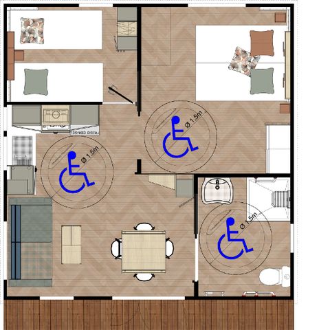 BUNGALOW 4 personnes - COTTAGE PMR 4p