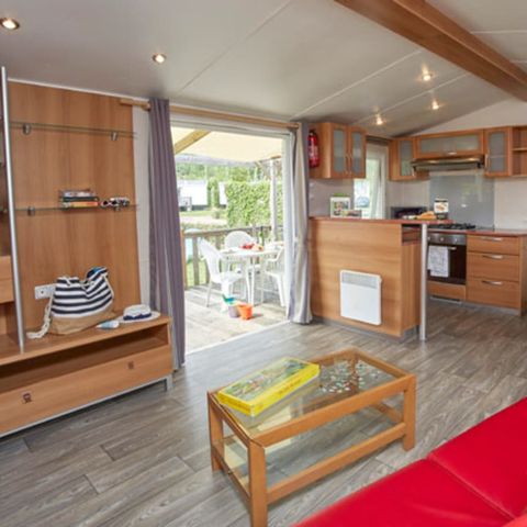 Mobilhome 8 personnes - Homair mobil homes au camping La Guyonnière Classic XL | 3 Ch. | 6/8 Pers. | Terrasse surélevée