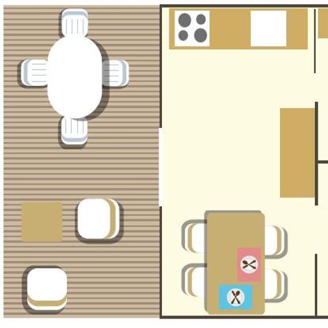 TENTE TOILE ET BOIS 6 personnes - Woody Lodge, Climatisé - 2 chambres