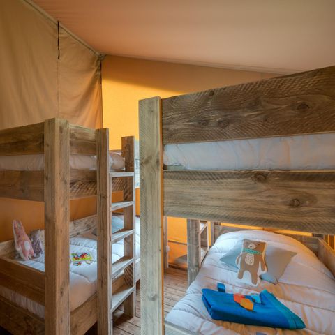 TENTE TOILE ET BOIS 6 personnes - Woody Lodge, Climatisé - 2 chambres