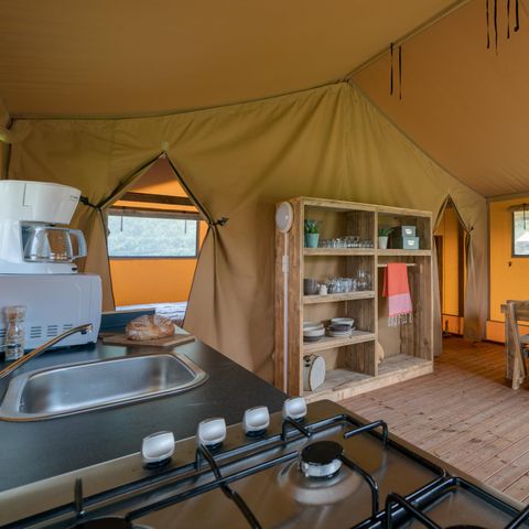 TENTE TOILE ET BOIS 6 personnes - Woody Lodge, Climatisé - 2 chambres