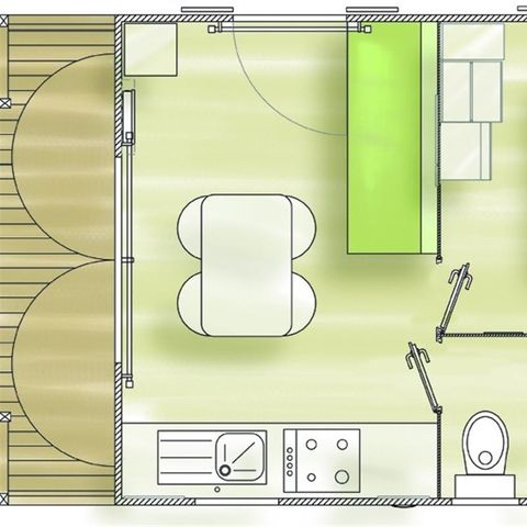 Mobilhome 2 personnes - Eco 1 Chambre