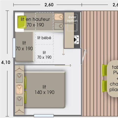 TENTE 5 personnes - Eco  2 Chambres 