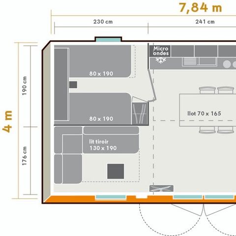 Mobilhome 4 personnes - Confort + 2 Chambres 4 Personnes