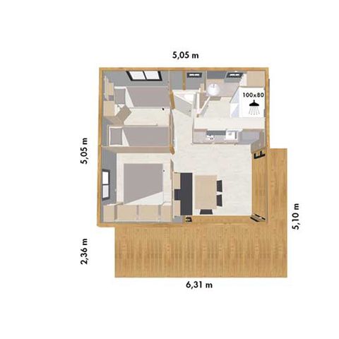 CHALET 5 personnes - Chalet Prestige 2 chambres 5 personnes
