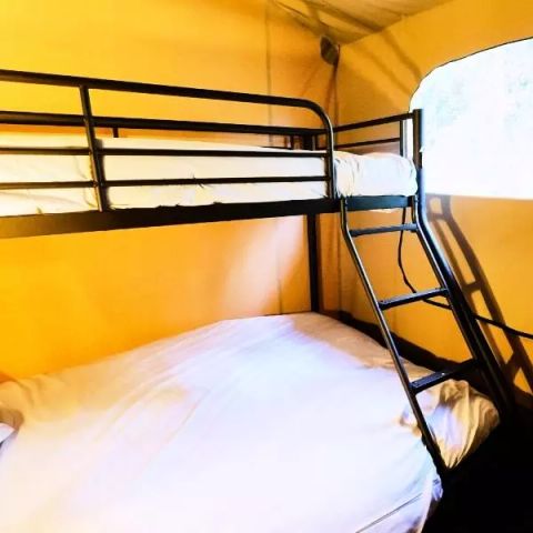 Tente en toile et en bois 5 personnes - Tente Lodge Premium 3 Pièces 5 Personnes
