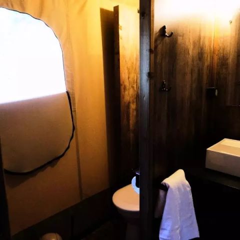 Tente en toile et en bois 5 personnes - Tente Lodge Premium 3 Pièces 5 Personnes