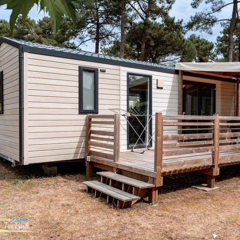 BUNGALOW 4 personnes - Mobil-home Premium 31m² (2 chambres) + Lave Vaisselle + terrasse semi-couverte 15m²