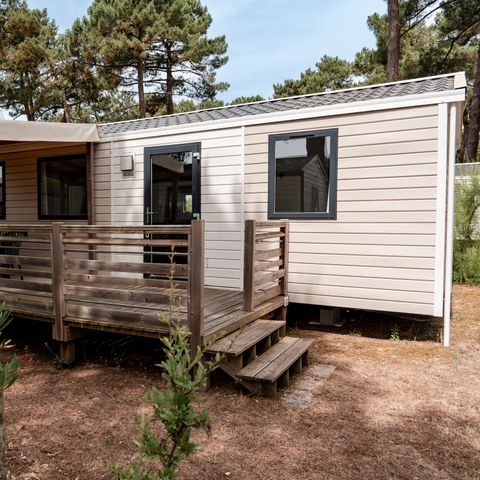 BUNGALOW 4 personnes - Mobil-home Premium 32m² (2 chambres - 2 sdb) + Lave Vaisselle + terrasse semi-couverte 15m²