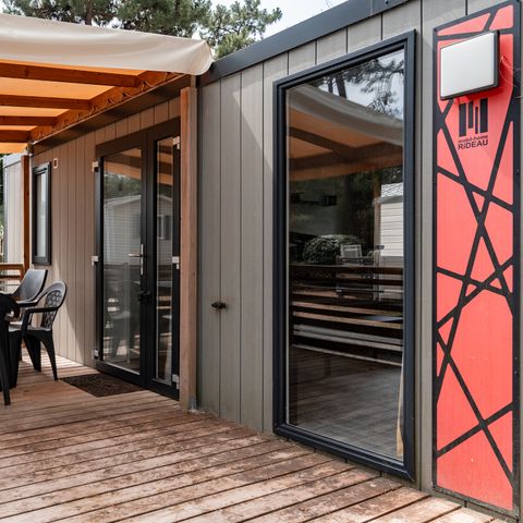 Mobilhome 6 personnes - Mobil-home Premium 33m² (3 chambres) + Lave Vaisselle + Lit 160 + Terrasse semi-couverte 15m²