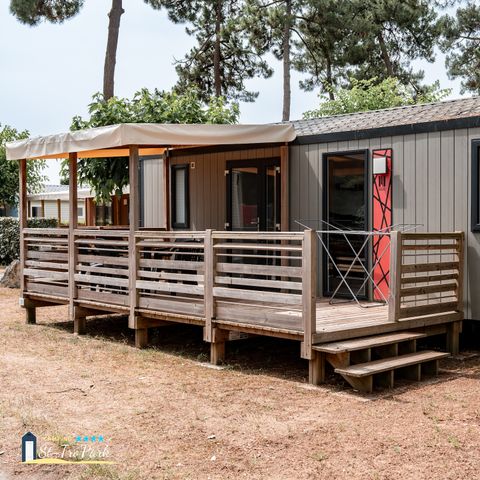 Mobilhome 6 personnes - Mobil-home Premium 33m² (3 chambres) + Lave Vaisselle + Lit 160 + Terrasse semi-couverte 15m²