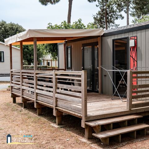 BUNGALOW 6 personnes - Mobil-home Premium 33m² (3 chambres) + Lave Vaisselle + Lit 160 + Terrasse semi-couverte 15m²