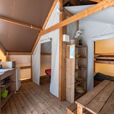 LODGE 4 personnes - Tente Écolodge Confort 17m² (2 chambres) - sans sanitaires