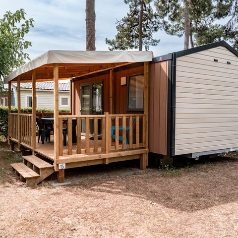 BUNGALOW 2 personnes - Mobil-home Premium 19m² (1 chambre) + Lave-vaisselle + Terrasse semi-couverte 11m²